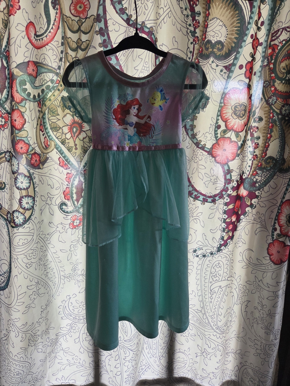 Disney Little Mermaid Size 2T Ariel Nightgown Soft Sleepwear Girls Dress